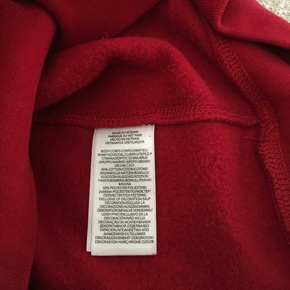 Polo Ralph Lauren Red Varsity Striped Logo Hoodie Sweatshirt Size M - Picture 6 of 11
